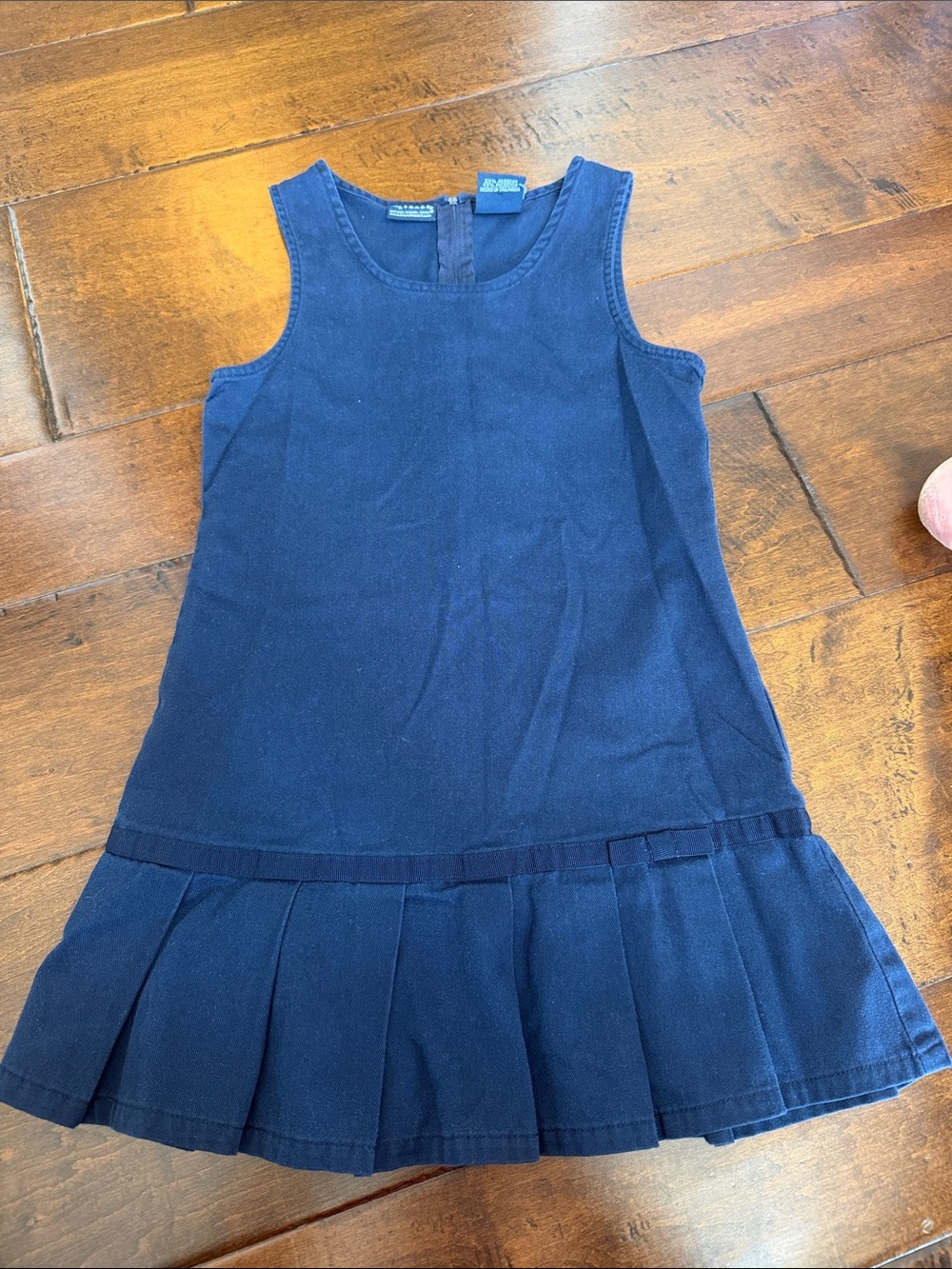 French Toast Navy Sleeveless Pleated-Hem School Jumper Dress